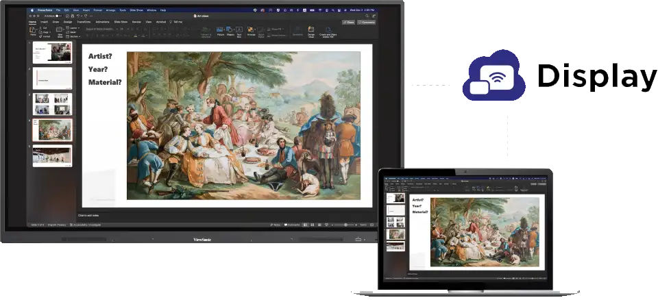 לוח חכם מסך מגע אינטראקטיבי לכיתה - שיתוף מסך מבוסס דפדפן נוח