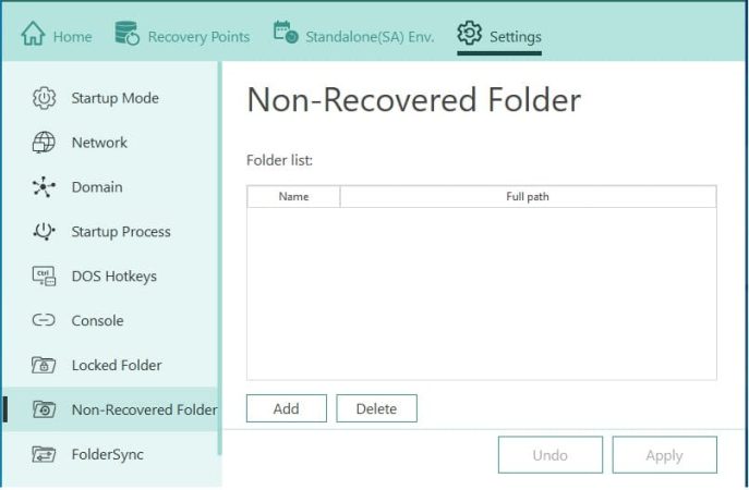 תוכנת_הגנה ונעילת מחשבים בכיתת מחשבים_תוכנת_שחזור_נעילת_מחשבים_בכיתה_מסך_בחירת_תיקיות_לא_מוגנות_SysReturn