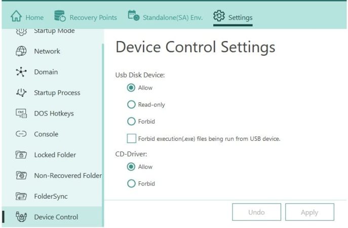 תוכנת_הגנה ונעילת מחשבים בכיתת מחשבים_תוכנת_שחזור_נעילת_מחשבים_בכיתה_מסך_ניהול_התקנים_חיצוניים_SysReturn